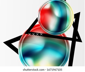 Abstract background - glossy glass bubbles, abstract sphere shapes, geometric dynamic composition with copyspace. Vector Illustration For Wallpaper, Banner, Background, Card, Book Illustration