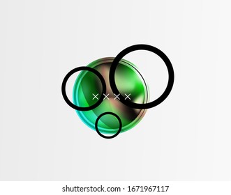 Abstract background - glossy glass bubbles, abstract sphere shapes, geometric dynamic composition with copyspace. Vector Illustration For Wallpaper, Banner, Background, Card, Book Illustration