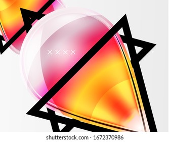 Abstract background - glossy glass bubbles, abstract sphere shapes, geometric dynamic composition with copyspace. Vector Illustration For Wallpaper, Banner, Background, Card, Book Illustration