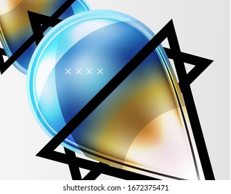 Abstract background - glossy glass bubbles, abstract sphere shapes, geometric dynamic composition with copyspace. Vector Illustration For Wallpaper, Banner, Background, Card, Book Illustration