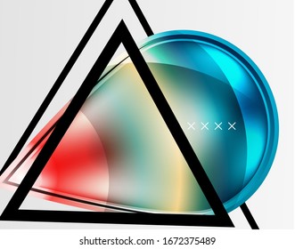 Abstract background - glossy glass bubbles, abstract sphere shapes, geometric dynamic composition with copyspace. Vector Illustration For Wallpaper, Banner, Background, Card, Book Illustration