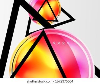 Abstract background - glossy glass bubbles, abstract sphere shapes, geometric dynamic composition with copyspace. Vector Illustration For Wallpaper, Banner, Background, Card, Book Illustration