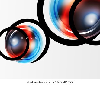 Abstract background - glossy glass bubbles, abstract sphere shapes, geometric dynamic composition with copyspace. Vector Illustration For Wallpaper, Banner, Background, Card, Book Illustration