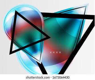 Abstract background - glossy glass bubbles, abstract sphere shapes, geometric dynamic composition with copyspace. Vector Illustration For Wallpaper, Banner, Background, Card, Book Illustration