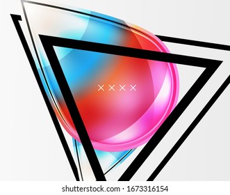 Abstract background - glossy glass bubbles, abstract sphere shapes, geometric dynamic composition with copyspace. Vector Illustration For Wallpaper, Banner, Background, Card, Book Illustration