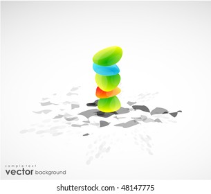 Abstract background with glossy shapes