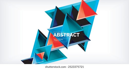 Abstract background - glossy triangles. Vector Illustration For Wallpaper, Banner, Background, Card, Book Illustration, landing page