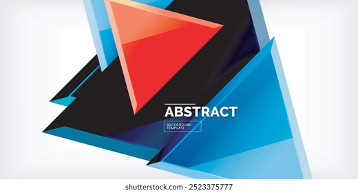 Abstract background - glossy triangles. Vector Illustration For Wallpaper, Banner, Background, Card, Book Illustration, landing page