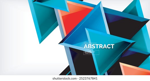 Abstract background - glossy triangles. Vector Illustration For Wallpaper, Banner, Background, Card, Book Illustration, landing page