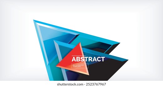 Abstract background - glossy triangles. Vector Illustration For Wallpaper, Banner, Background, Card, Book Illustration, landing page