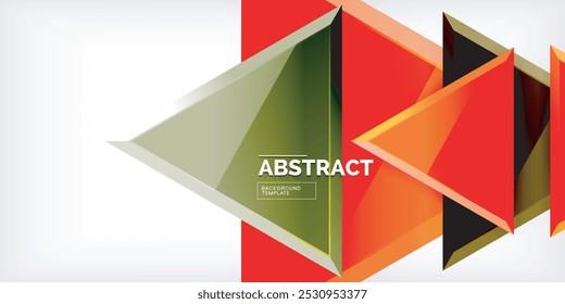 Abstract background - glossy triangles. Vector Illustration For Wallpaper, Banner, Background, Card, Book Illustration, landing page