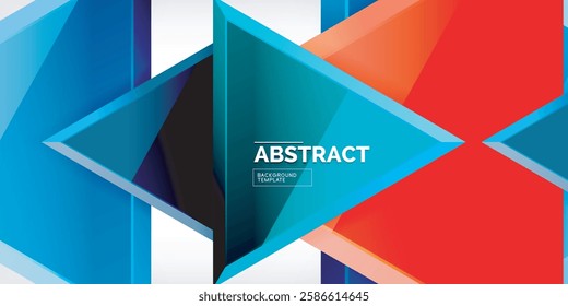 Abstract background - glossy triangles. Vector Illustration For Wallpaper, Banner, Background, Card, Book Illustration, landing page