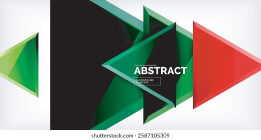 Abstract background - glossy triangles. Vector Illustration For Wallpaper, Banner, Background, Card, Book Illustration, landing page