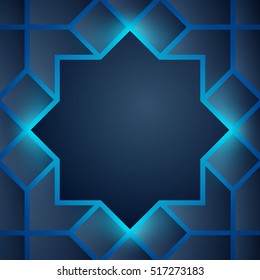 Abstract background glow arabic geometric pattern design