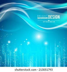 Abstract background of glow circuit. Vector illustration.