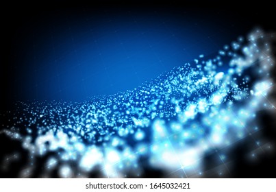 abstract background of glow flowing data stream with smooth wave