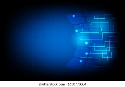 abstract background of glowing blue line and square technology 