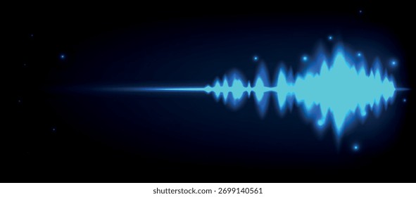Abstract Background with Glowing Blue Lines, Ray Shining Border, Bright Glowing Streaks, Glowing Sparks, Shining Border, Moving Light Streak Ray, Neon Effect, Vector