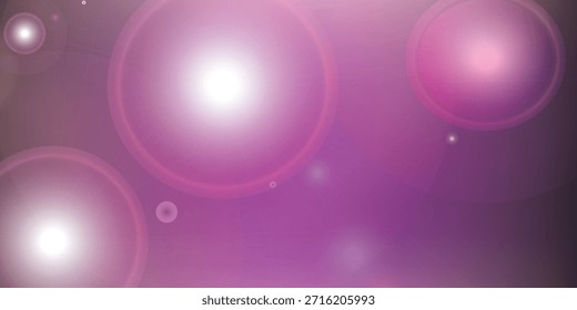 Abstract background with glowing bokeh lights and lens flares in shades of purple and pink.