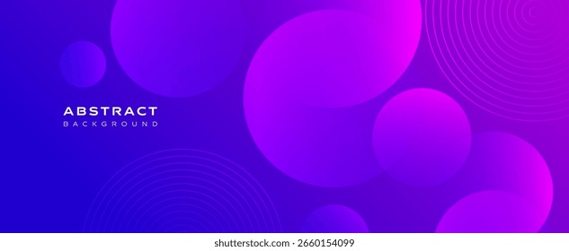 Abstract background with glowing circles in blue and purple gradient tones. Perfect for website headers, presentation templates, and modern cover vector designs.
