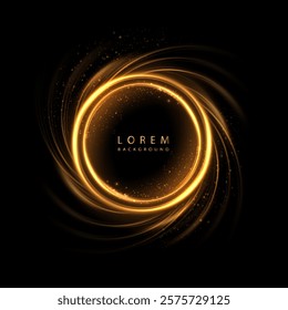 Abstract background of glowing circles of bright colorful colors, light effect around bright circles with bright glow on dark background. Vector