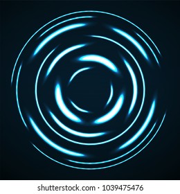 Abstract background of glowing circles. Neon logo. Vector