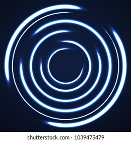 Abstract background of glowing circles. Neon logo. Vector