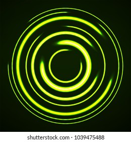 Abstract background of glowing circles. Neon logo. Vector