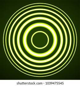 Abstract background of glowing circles. Neon logo. Vector