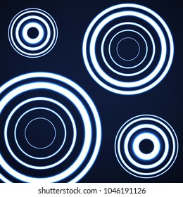 Abstract background of glowing circles, technology backdrop, geometric shapes, vector illustration, eps 10