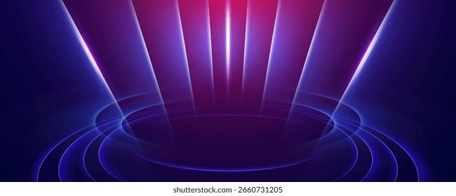 Abstract background with glowing circles and vertical lines