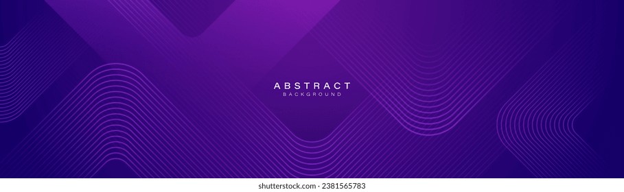 Abstract background with glowing curve triangle geometric lines. Modern trendy shiny purple lines pattern. Vector illustration