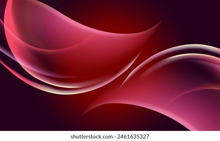 Abstract Background with glowing curves. Shiny mowing lines design element. Modern colorful gradient design for banner, ads and presentation. Futuristic technology concept. Vector Illustration