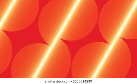 Abstract background with glowing diagonal lines and circular shapes in vibrant red and orange tones. Use for digital design, marketing, and web templates.