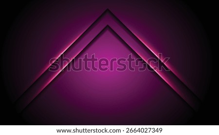 Abstract background with glowing double line triangle frame on a dark gradient backdrop. Perfect for tech, events, concerts, gaming, and modern design themes.