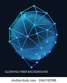 Abstract background with the glowing fiber effect. Vector design illustration. Futuristic card. Ciber technology design.