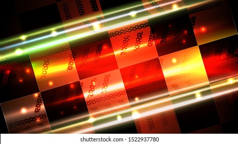 Abstract background of glowing futuristic elements in the form of a race track. EPS 10