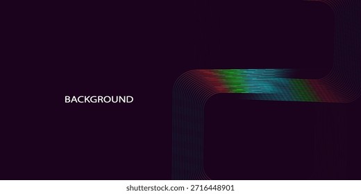 Fondo Abstractas con líneas de curva geométrica brillante. Moderno patrón de líneas de colores brillantes de moda minimalista. Ilustración vectorial
