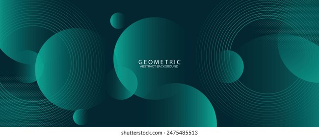Abstract background with glowing geometric lines and halftone decoration. Futuristic technology concept. Vector illustration