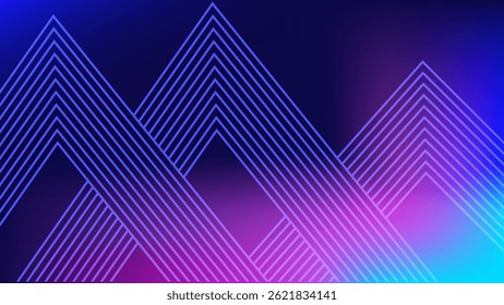 Abstract background with glowing geometric lines. Modern shiny diagonal rounded lines pattern. Futuristic technology concept. Suit for poster, banner, brochure, corporate, website