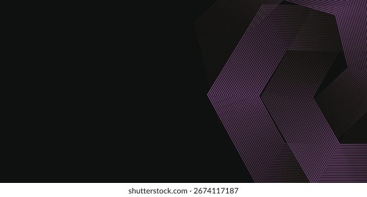 Abstract background with glowing hexagon geometric lines modern