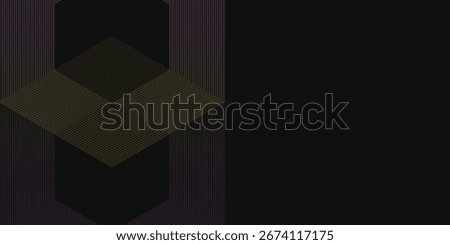 Abstract background with glowing hexagon geometric lines modern