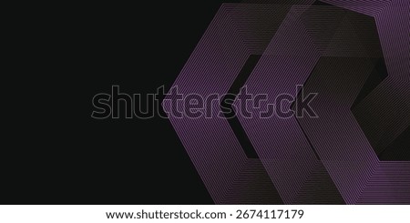 Abstract background with glowing hexagon geometric lines modern