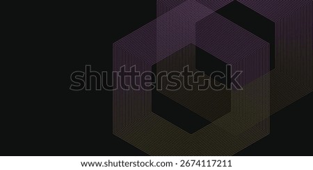 Abstract background with glowing hexagon geometric lines modern