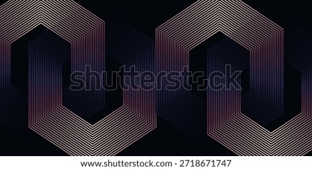 Abstract background with glowing hexagon geometric lines. Modern shiny Colorful lines pattern. Futuristic technology concept. Vector illustration


