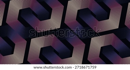Abstract background with glowing hexagon geometric lines. Modern shiny Colorful lines pattern. Futuristic technology concept. Vector illustration


