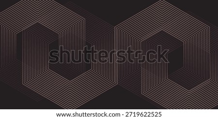 Abstract background with glowing hexagon geometric lines. Modern shiny Colorful lines pattern. Futuristic technology concept. Vector illustration