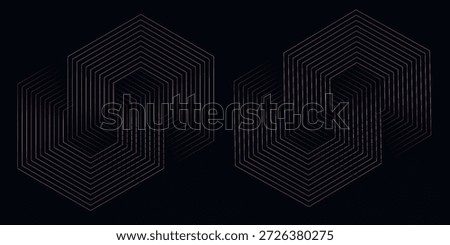 Abstract background with glowing hexagon geometric lines. Modern shiny Colorful lines pattern. Futuristic technology concept. Vector illustration