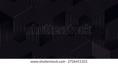 Abstract background with glowing hexagon geometric lines. Modern shiny Colorful lines pattern. Futuristic technology concept. Vector illustration