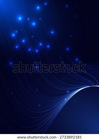 Abstract background glowing lines blue light effect. Speed movement, technologh data digital poster, flyer, advertisements. Vector illustration